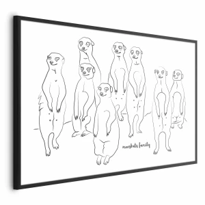 Plakat Rodzina surykatek 90x60 cm z ramą czarną bez marginesu ARTGEIST B