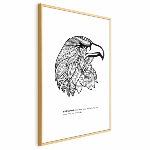 Plakat Orzeł wolności 40x60 cm z ramą złotą bez marginesu ARTGEIST B