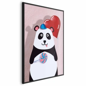Plakat Panda z balonikiem 29,7x42 cm z ramą czarną bez marginesu ARTGEIST B