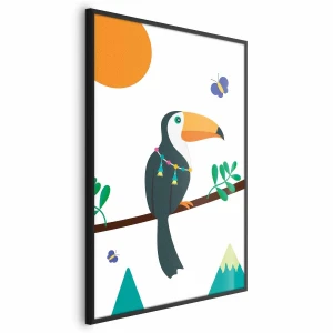 Plakat Tukan i motyle 40x60 cm z ramą czarną bez marginesu ARTGEIST B