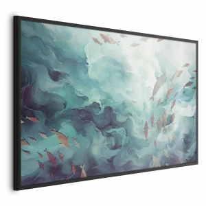 Plakat Ryby w oceanie 60x40 cm z ramą czarną bez marginesu ARTGEIST B