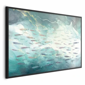 Plakat Ławica ryb 90x60 cm z ramą czarną bez marginesu ARTGEIST B