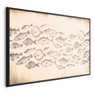 Plakat Subtelne rybki 90x60 cm z ramą czarną bez marginesu ARTGEIST B