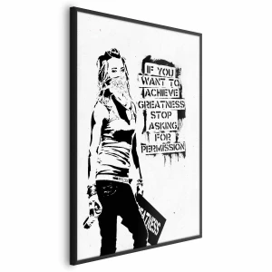 Plakat Dziewczyna z graffiti 21x30 cm z ramą czarną bez marginesu ARTGEIST B