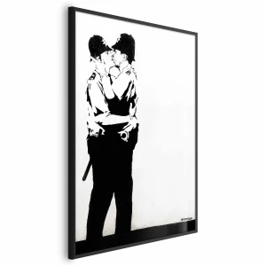 Plakat Pocałunek policjantów 40x60 cm z ramą czarną bez marginesu ARTGEIST B