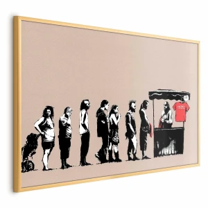 Plakat Zniszczyć kapitalizm 90x60 cm z ramą złotą bez marginesu ARTGEIST B