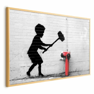 Plakat Zniszczyć hydrant 30x21 cm z ramą złotą bez marginesu ARTGEIST B