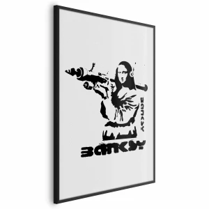 Plakat Mona Lisa z bazuką 21x30 cm z ramą czarną bez marginesu ARTGEIST B