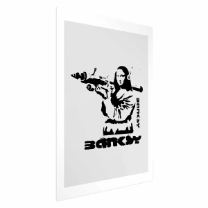Plakat Mona Lisa z bazuką 40x60 cm bez ramy z marginesem ARTGEIST B