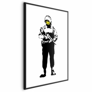 Plakat Uśmiechnięty policjant 29,7x42 cm z ramą czarną bez marginesu ARTGEIST B