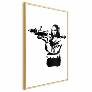 Plakat Banksy Mona Lisa 40x60 cm z ramą złotą bez marginesu ARTGEIST B