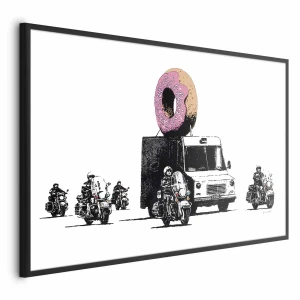 Plakat Pączkowa policja 42x29,7 cm z ramą czarną bez marginesu ARTGEIST B
