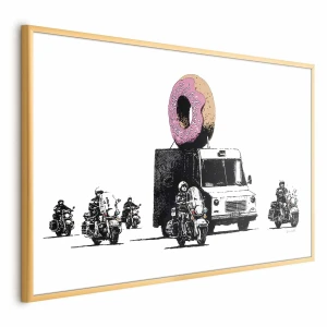 Plakat Pączkowa policja 90x60 cm z ramą złotą bez marginesu ARTGEIST B