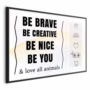 Plakat Bądź sobą 60x40 cm z ramą czarną bez marginesu ARTGEIST B