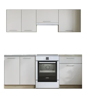 Zestaw mebli kuchennych MARIJA 200 biały połysk/dąb sonoma HALMAR