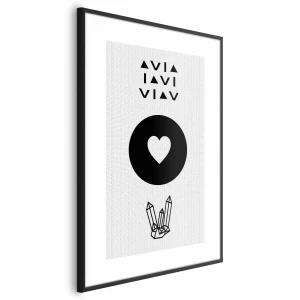 Plakat Serce i kryształty 29,7x42 cm z ramą czarną bez marginesu ARTGEIST B