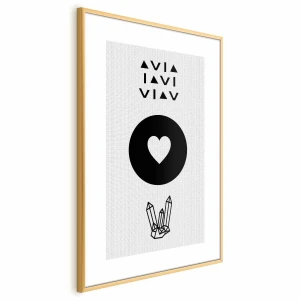 Plakat Serce i kryształty 60x90 cm z ramą złotą bez marginesu ARTGEIST B