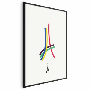 Plakat Abstrakcyjna Wieża Eiffla 21x30 cm z ramą czarną bez marginesu ARTGEIST B