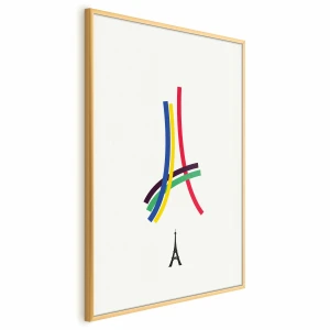 Plakat Abstrakcyjna Wieża Eiffla 40x60 cm z ramą złotą bez marginesu ARTGEIST B