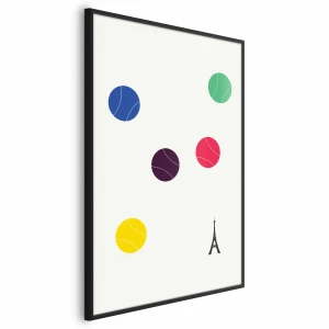 Plakat Wieża Eiffla i tenis 40x60 cm z ramą czarną bez marginesu ARTGEIST B