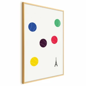 Plakat Wieża Eiffla i tenis 21x30 cm z ramą złotą bez marginesu ARTGEIST B