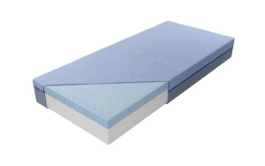 Materac Medivis Talalay Blue Rozmiar - 200x200, Pokrowiec - Silver Black, Twardość - H4-bardzo twardy