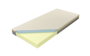 Materac Bahrain Talalay Blue Rozmiar - 100x200, Pokrowiec - Len pomarancz, Twardość - H2-średni