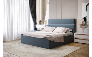 Łóżko tapicerowane 81232 Rozmiar - 200x200, Tkanina - gr.5, Wersja stelaża w tap. - pojemnik + stelaż KF