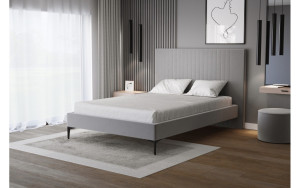 Łóżko tapicerowane 81241 Rozmiar - 90x200, Zestaw nóg - 04-H18-ZLO, Tkanina - gr.4