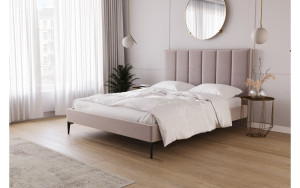 Łóżko tapicerowane 81244 Rozmiar - 140x200, Zestaw nóg - 02-H18-CZ, Tkanina - gr.2
