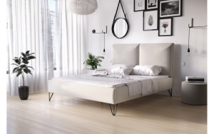 Łóżko tapicerowane 81248 Rozmiar - 140x200, Zestaw nóg - 01-H18-CZ, Tkanina - gr.4