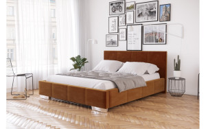 Łóżko tapicerowane 81271 Rozmiar - 140x200, Tkanina - gr.5, Wersja stelaża w tap. - pojemnik + stelaż RM