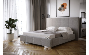 Łóżko tapicerowane 81272 Rozmiar - 200x200, Tkanina - gr.4, Wersja stelaża w tap. - pojemnik + stelaż RMT Trioflex