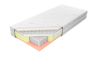 Materac Sogno Talalay Rozmiar - 80x200, Pokrowiec - Len pomarancz, Twardość - H3-twardy