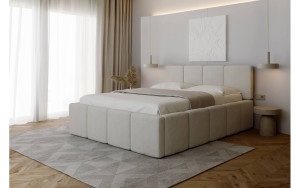 Łóżko tapicerowane 81261 Rozmiar - 160x200, Tkanina - gr.1, Wersja stelaża w tap. - bez pojemnika i stelaża