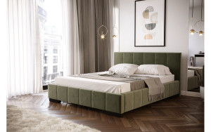 Łóżko tapicerowane 80271 Rozmiar - 100x200, Tkanina - gr.6, Wersja stelaża w tap. - pojemnik + stelaż RM
