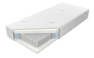 H2-średni M&K Foam KOŁO 180x200 sprężynowy 7 stref Pokrowiec - Len Pomarańcz