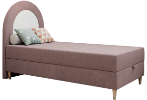Łóżko młodzieżowe NEST 90x180 - H3 - różowy, struktura - topper T25