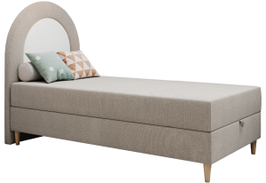 Łóżko młodzieżowe NEST 90x180 - H3 - beżowy, struktura - topper T25