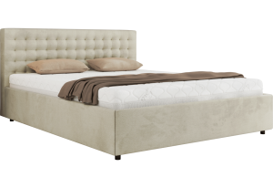 Łóżko tapicerowane PAVO CLASSIC 180x200 - beżowy, welwet