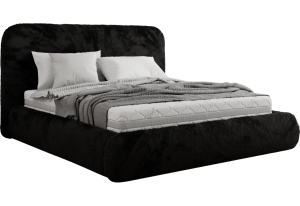 Łóżko tapicerowane BENEA CLASSIC 180x200 - czarny, plusz