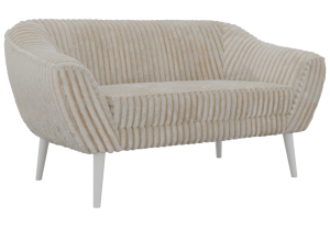 Sofa PIRS 2 - beżowy, sztruks - nóżki,  biały