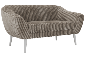 Sofa PIRS 2 - jasnobrązowy, sztruks - nóżki,  biały