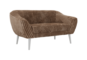 Sofa PIRS 2 - brązowy, sztruks - nóżki,  biały