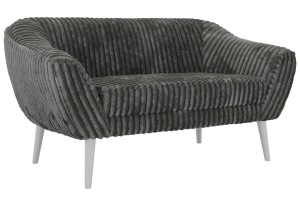 Sofa PIRS 2 - szary, sztruks - nóżki,  biały
