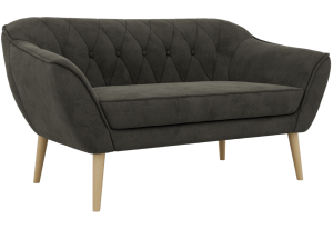 Sofa PIRS 2 - ciemnoszary, welwet - nóżki,  buk