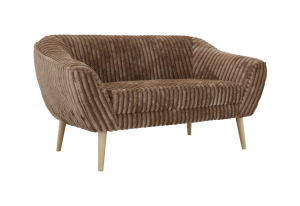 Sofa PIRS 2 - brązowy, sztruks - nóżki,  buk