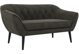 Sofa PIRS 2 - ciemnoszary, welwet - nóżki,  czarny