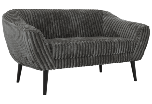 Sofa PIRS 2 - szary, sztruks - nóżki,  czarny