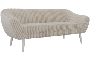 Sofa PIRS 3 - beżowy, sztruks - nóżki,  biały